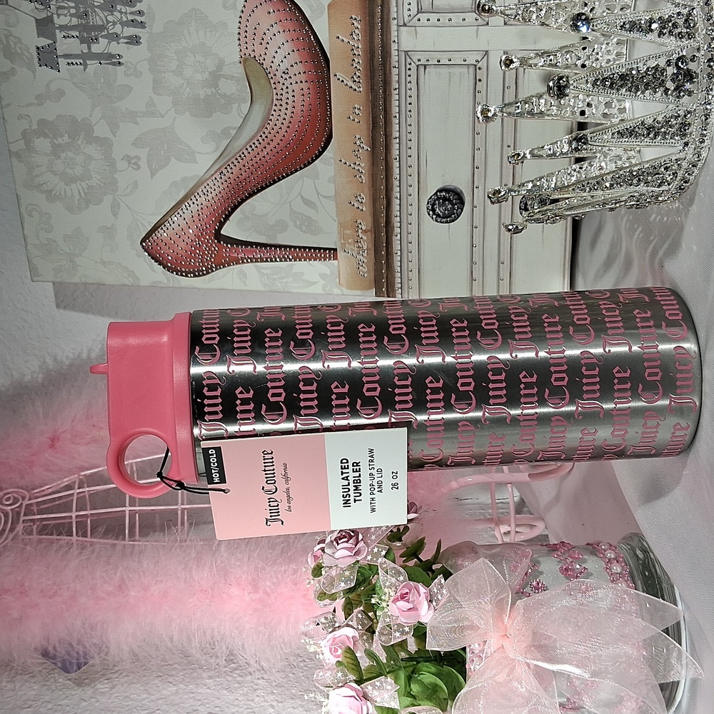 JUICY COUTURE Logo Stainless Steel Insulated Tumbler 26 oz NWT - Picture 3 of 6
